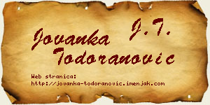 Jovanka Todoranović vizit kartica